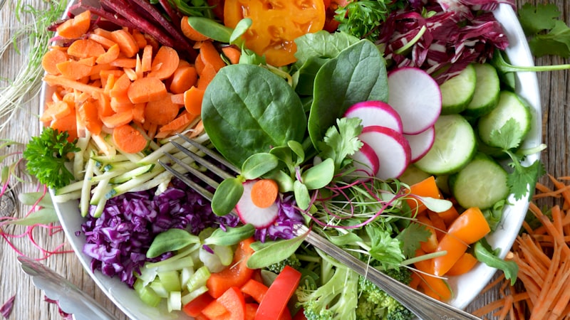 新鮮な野菜とナチュラルフード