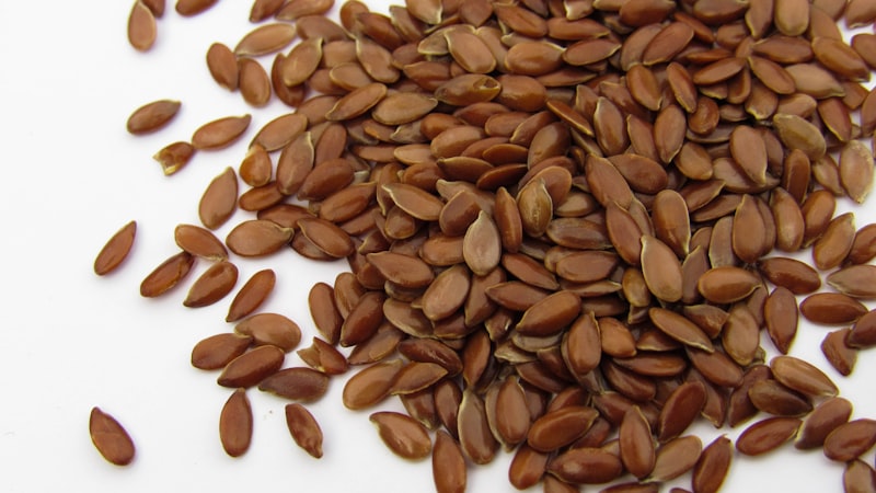 白い表面にひまわりの種の山